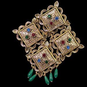 Vintage Sarah Coventry Temple of Lights‎ Rhinestone Accent Statement brooch pin